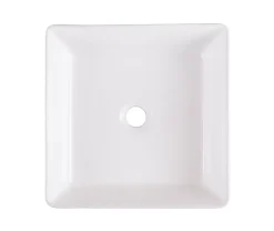 GoodHome Vasque à poser en céramique blanche l.38 x H.13 x P.38,5 cm Padma* Vasque À Poser