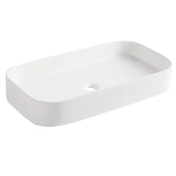 Homesight Vasque à poser en céramique l.75 x H.13 x P.39 cm, blanc mat, Josy