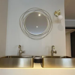 Essebagno Vasque à poser en inox doré l.37 x H.13 x P.48 cm, Luisa* Vasque À Poser