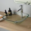 Planète Bain Vasque à poser en verre carrée 42 x 42