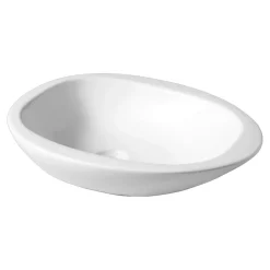Planète Bain Vasque à poser galet en céramique blanche - Galet* Vasque À Poser