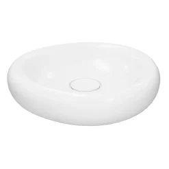 GoodHome Vasque à poser l.40,9 x P.39,6 x H.9,1 cm en céramique, blanc, Kentia* Vasque À Poser