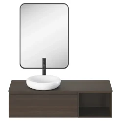 GoodHome Vasque à poser l.40,9 x P.39,6 x H.9,1 cm en céramique, blanc, Kentia* Vasque À Poser