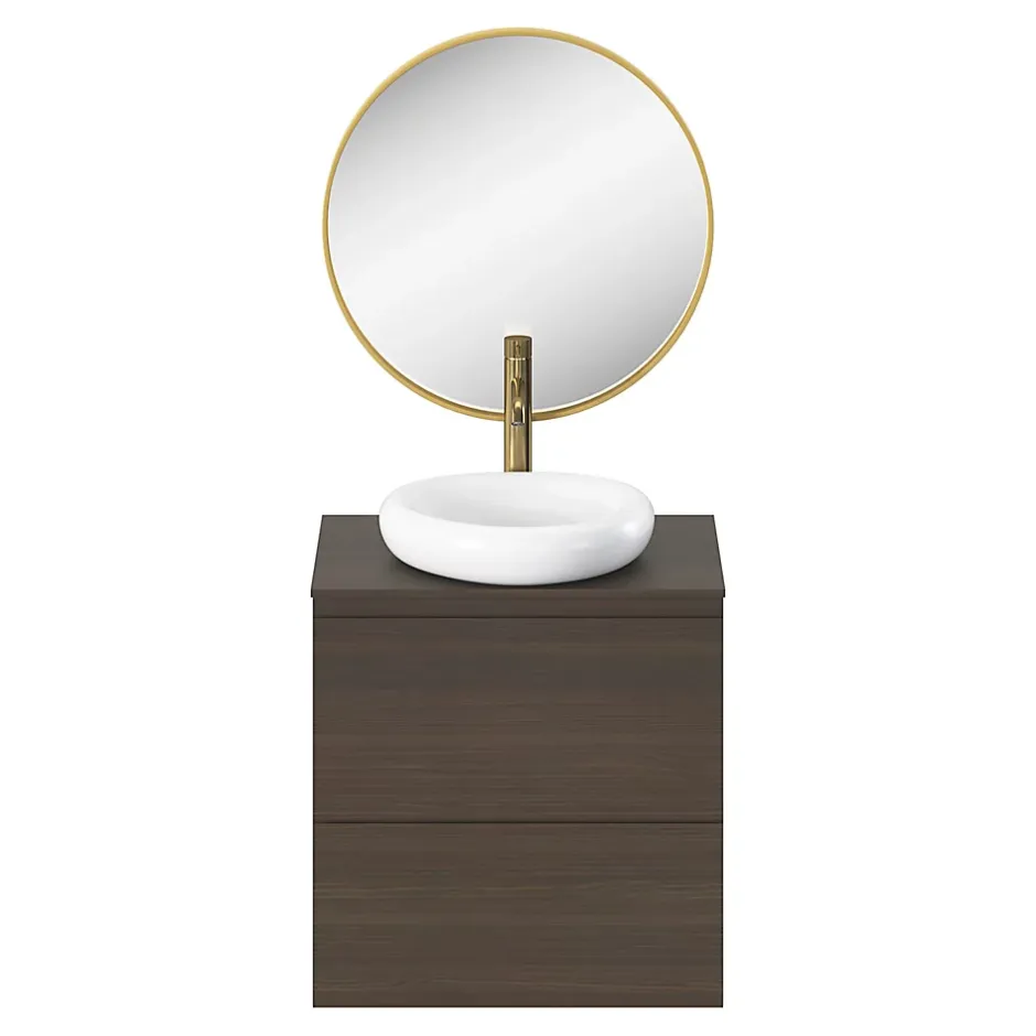 GoodHome Vasque à poser l.40,9 x P.39,6 x H.9,1 cm en céramique, blanc, Kentia* Vasque À Poser