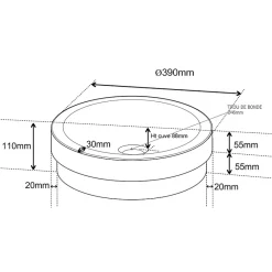 Planète Bain Vasque à poser ou semi encastrable ronde - Jersey* Vasque À Poser
