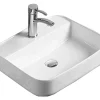 Silla Global Vasque à poser ovale, céramique 50,5x40,5x14 cm Blanc* Lavabo