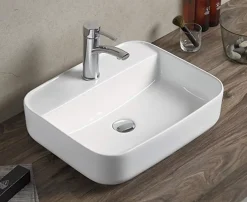 Silla Global Vasque à poser ovale, céramique 50,5x40,5x14 cm Blanc* Lavabo