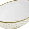 Silla Global Vasque à poser ovale, céramique 40,5x33x14 cm Blanc/or