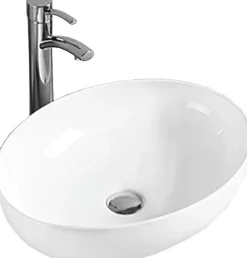 Silla Global Vasque à poser ovale, céramique, 52x39,5x13 cm, blanc