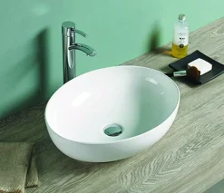 Silla Global Vasque à poser ovale, céramique, 52x39,5x13 cm, blanc