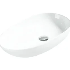 Silla Global Vasque à poser ovale, céramique 55,5x30,5x11 cm Blanc