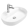 Silla Global Vasque à poser ovale, céramique 60,5x41x14 cm Blanc
