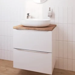 GoodHome Vasque à poser ovale céramique blanc brillant Cavally* Vasque À Poser