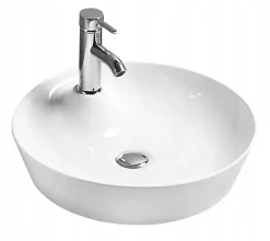 Silla Global Vasque à poser ovale, céramique 43x43x13 cm Blanc* Lavabo