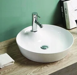 Silla Global Vasque à poser ovale, céramique 43x43x13 cm Blanc* Lavabo