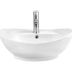 Silla Global Vasque à poser ovale, céramique 59x40x20 cm Blanc* Lavabo