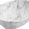 Silla Global Vasque à poser ovale, céramique 40,5x33x14 cm Blanc/gris* Lavabo