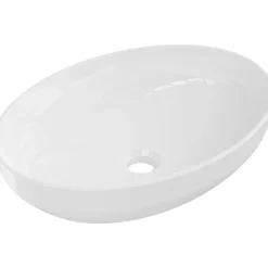 Silla Global Vasque à poser ovale, céramique 50x37x14,5 cm, Blanc