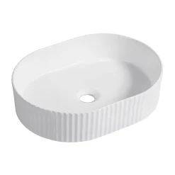Homesight Vasque à poser ovale céramique blanc brillant l.49 x H.12 cm Linea