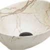 Silla Global Vasque à poser ovale, céramique 40,5x33x14 cm Marbre beige* Lavabo