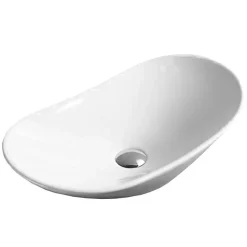 Silla Global Vasque à poser ovale, céramique 61,5x36x14,5 cm Blanc