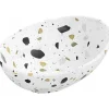 Silla Global Vasque à poser ovale, céramique 40,5x33x14 cm Blanc/Terazzo* Lavabo