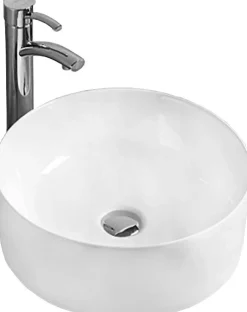 Silla Global Vasque à poser ovale, céramique, 41x41x14 cm, blanc