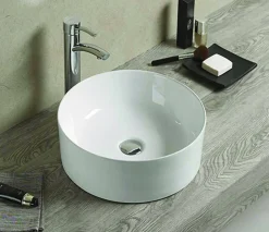 Silla Global Vasque à poser ovale, céramique, 41x41x14 cm, blanc