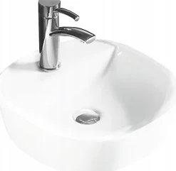 Silla Global Vasque à poser ovale, céramique, 40x40x12 cm, blanc* Lavabo