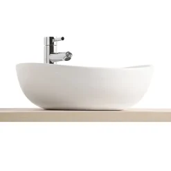 Homesight Vasque à poser ovale céramique blanc l.42 x H.14 cm Bloom* Vasque À Poser