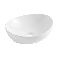 Homesight Vasque à poser ovale céramique blanc l.42 x H.14 cm Bloom* Vasque À Poser