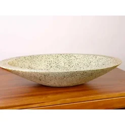 Autres Vasque à poser ovale grise en Terrazzo pour salle de bain élégante