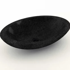 Autres Vasque à poser ovale noire en Terrazzo pour salle de bain moderne