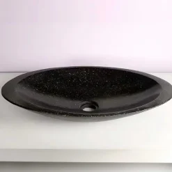 Autres Vasque à poser ovale noire en Terrazzo pour salle de bain moderne