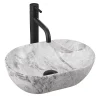 Rea Vasque À Poser Amelia Mini Stone Matt Light Grey Oval