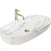 Rea Vasque À Poser Cleo 81 Shiny Aiax White Oval* Vasque À Poser