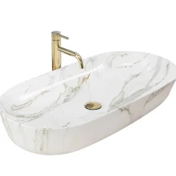 Rea Vasque À Poser Cleo 81 Shiny Aiax White Oval* Vasque À Poser