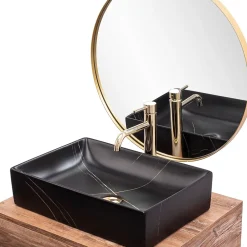 Rea Vasque À Poser Inga Marble- Nablatowa Black Rectangle