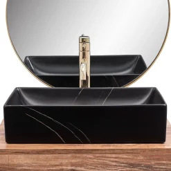 Rea Vasque À Poser Inga Marble- Nablatowa Black Rectangle