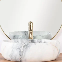 Rea Vasque À Poser Linda Granit White Oval