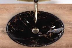 Rea Vasque À Poser Pamela Marble Shiny Black Oval