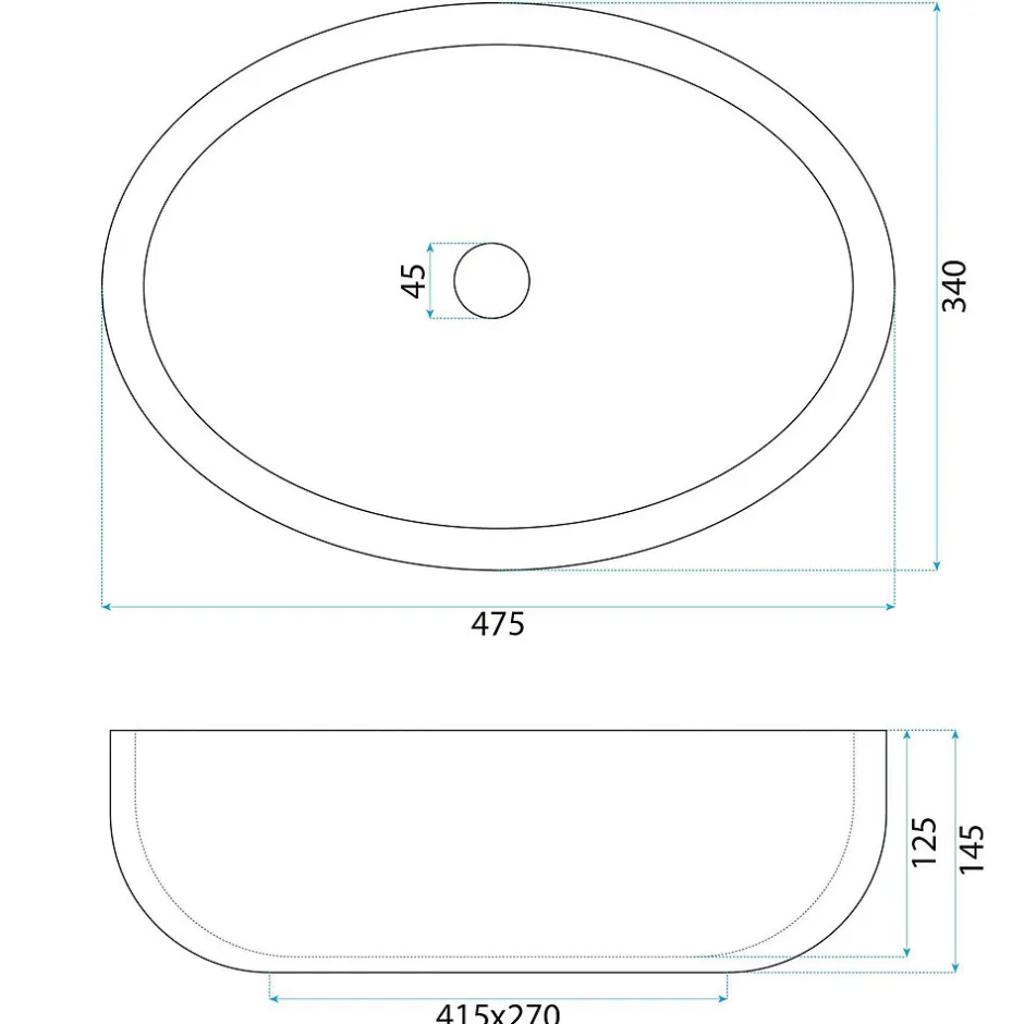 Rea Vasque À Poser Shila White Black Oval