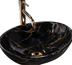 Rea Vasque À Poser Sofia Marble Shiny Black Oval