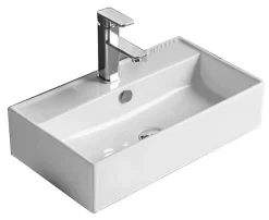 Silla Global Vasque à poser rectangulaire, céramique 55x32x13 cm Blanc* Lavabo