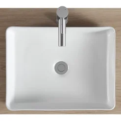 Homesight Vasque à poser rectangulaire céramique noir et blanc Albi* Vasque À Poser