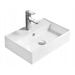 Silla Global Vasque à poser rectangulaire, céramique 50x35x12 cm Blanc
