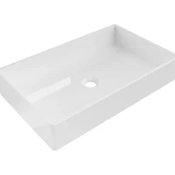 Silla Global Vasque à poser rectangulaire, céramique 60x37x11 cm Blanc