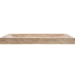 Ro'Ma Nature Vasque à poser rectangulaire Travertin Beige 120x45x10 cm -* Vasque À Poser
