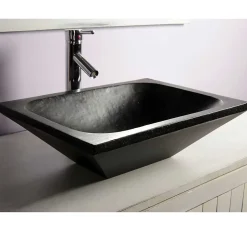 Autres Vasque à poser rectangulaire noire en Terrazzo pour salle de bain design