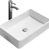 Silla Global Vasque à poser rectangulaire, céramique 61x41x11,5 cm Blanc* Lavabo